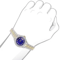 1.7 Carat 26mm Rolex Datejust Ladies Diamond Bezel Watch 179173 Blue Dial -Fashion Accessories 26mm diamond bezel datejust blue dial rolex watch for women 17ct 179173 968814 body