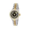 Women's Diamond Watch Rolex Datejust Gold 26mm Black Dial W00309 -Fashion Accessories 26wyjublack5 bg