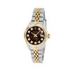 Women's Diamond Watch Rolex Datejust Yellow Gold 26mm Red Dial