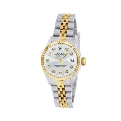 Women's Diamond Watch Rolex Datejust Gold 26mm Silver Tone Dial W00264 -Fashion Accessories 26wyjusilver11 pl