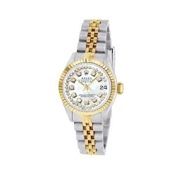 Women's Diamond Watch Rolex Datejust Gold 26mm W00253