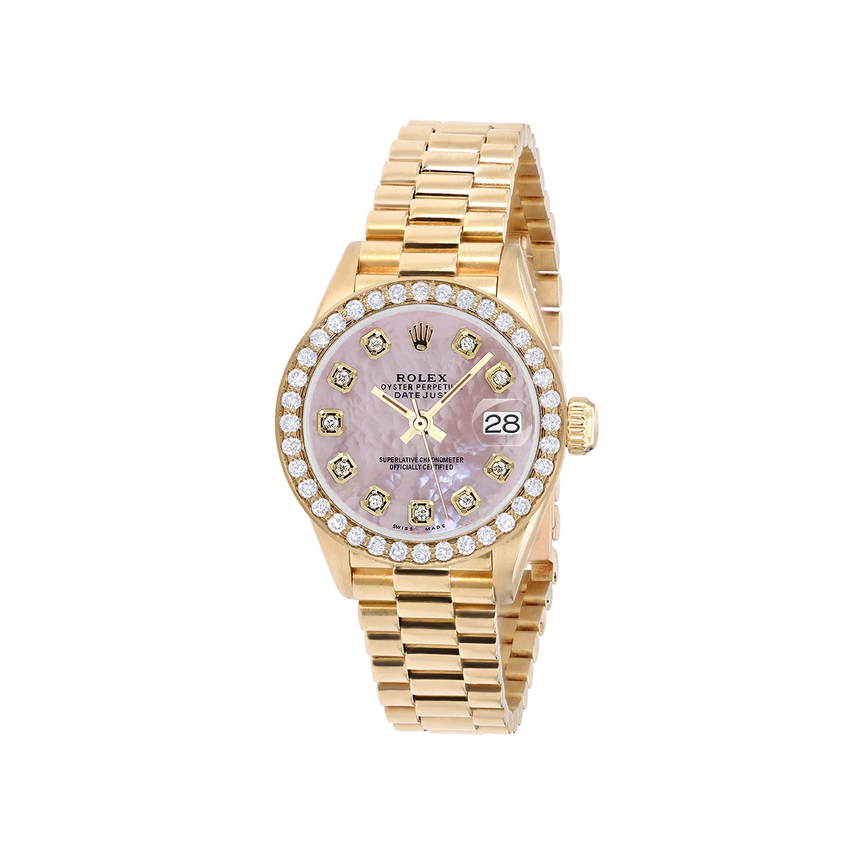 Women's Diamond Watch Rolex Datejust 18K Gold 26mm Pink Dial W00181 3 Women's Diamond Watch Rolex Datejust 18K Gold 26mm Pink Dial W00181
