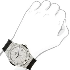 45mm Hublot Titanium Classic Fusion Diamond Watch For Men 3.5ct -Fashion Accessories 45mm hublot titanium classic fusion diamond watch for men 35ct bod