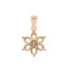 Rose Gold Plated 925 Sterling Silver Flower Oval Pendant Mount (To Fit 5x4mm Gemstone) Inc. 0.02cts White Zircon Brilliant Cut Round 1.50mm-1Pcs -Fashion Accessories aiax39