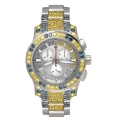 Aqua Master Blue Yellow Diamond Watch 13ct