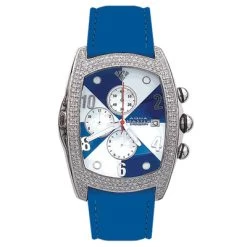 Aqua Master Unisex Diamond Watch 2.50ct Blue Harlequin Face