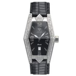 Aqua Master Black Women's 1.50ct Pave Diamond Watch