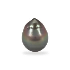 Tahitian Cultuerd Pearl Half-Drilled Drop, Approx 10x12mm (Pack Of 1 )