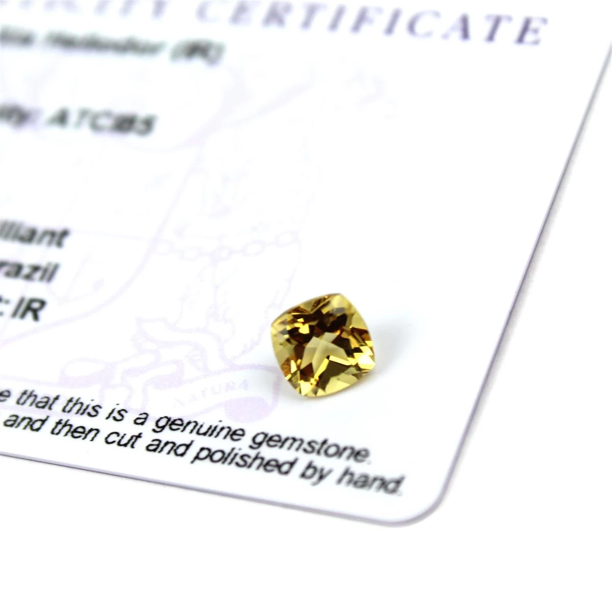 1.05cts Xia Heliodor 7x7mm Cushion (I) 3 1.05cts Xia Heliodor 7x7mm Cushion (I)