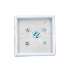 3.80cts Sky Blue Topaz & Rose De France Amethyst Hexagon Faceted Approx 4 To 8mm (Set Of 5)