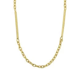 18" Gold Plated 925 Sterling Silver Chain With Flat Link (Pack Of 1)