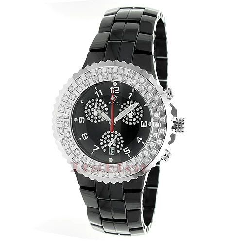 Black Ceramic Aqua Master Diamond Watch 1.25ct 3 Black Ceramic Aqua Master Diamond Watch 1.25ct