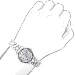 Black Diamond Bezel Women's Rolex DateJust 26mm Watch White MOP Dial 0.9ct -Fashion Accessories black diamond bezel womens rolex datejust 26mm watch white mop dial 09ct 968727 bod