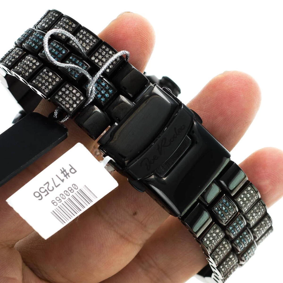 Blue And Black Diamond Joe Rodeo Pilot Men's Watch 17ct 12 Blue And Black Diamond Joe Rodeo Pilot Men's Watch 17ct - Image 10