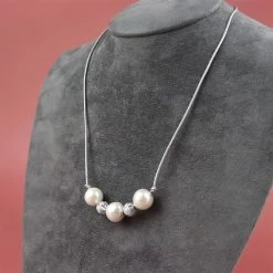 3x Strawberry Quartz Rounds & 3x White Freshwater Potato Pearl With Eyelets, Silver & Rose Gold Leather Cord, 1m, Includes 925 Sterling Silver -Fashion Accessories blgp70 2