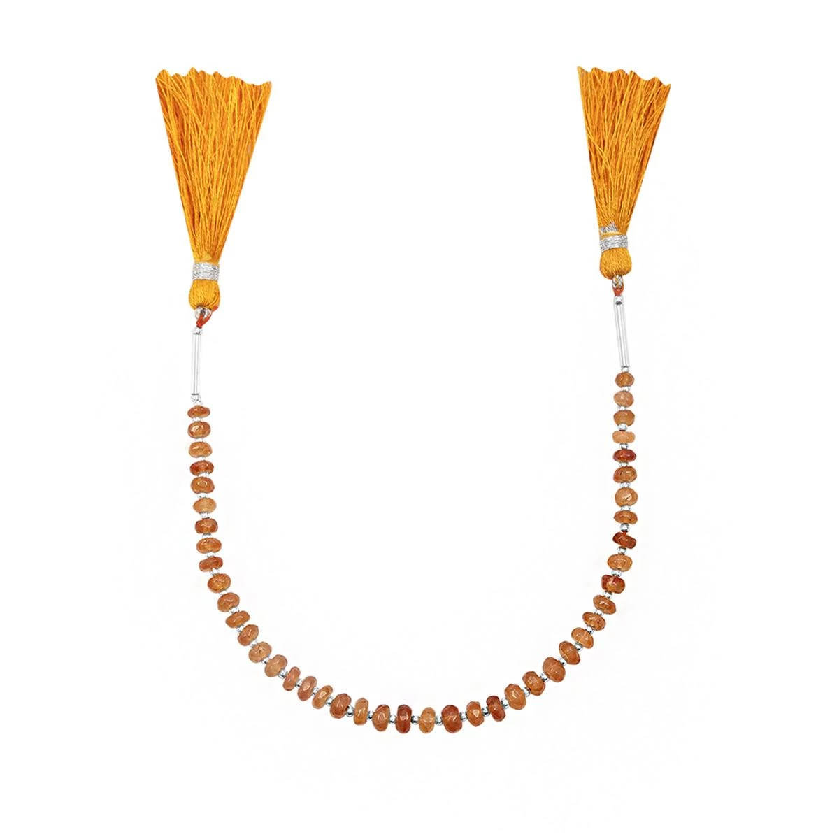 25cts Mandarin Garnet Faceted Roundelles Approx 3.5x1 To 5x3mm, 19cm Strand With Spacers 4 25cts Mandarin Garnet Faceted Roundelles Approx 3.5x1 To 5x3mm, 19cm Strand With Spacers - Image 2