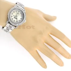 Ladies Diamond Breitling Colt Custom Watch 7ct -Fashion Accessories breitling colt oceane ladies custom diamond watch 7ct 3