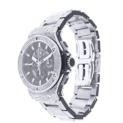 Bust Down Hublot Diamond Watch For Men 44mm Big Band Aero Black Dial 16.5ct -Fashion Accessories bust down hublot diamond watch for men 44mm big band aero black dial 165ct 968674 ruler