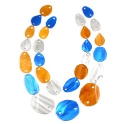 Acrylic Necklace Kit Caramel Marble, Silver Grey, Blueberry Pearl (27 Pcs)