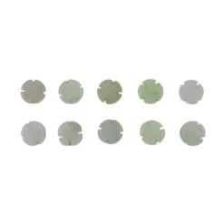 24cts Type A Green Jadeite Carved Clovers Approx 8mm, 10pcs