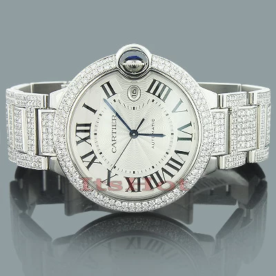 Custom Cartier Ballon Diamond Watch For Men 14.37ct 3 Custom Cartier Ballon Diamond Watch For Men 14.37ct