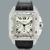 Cartier Santos 100 Men's Custom Diamond Watch 13ct -Fashion Accessories cartier santos 100 mens custom diamond watch 1300ct p 49102