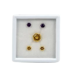 3.45cts Citrine & Amethyst Hexagon Faceted Approx 4 To 8mm (Set Of 5)