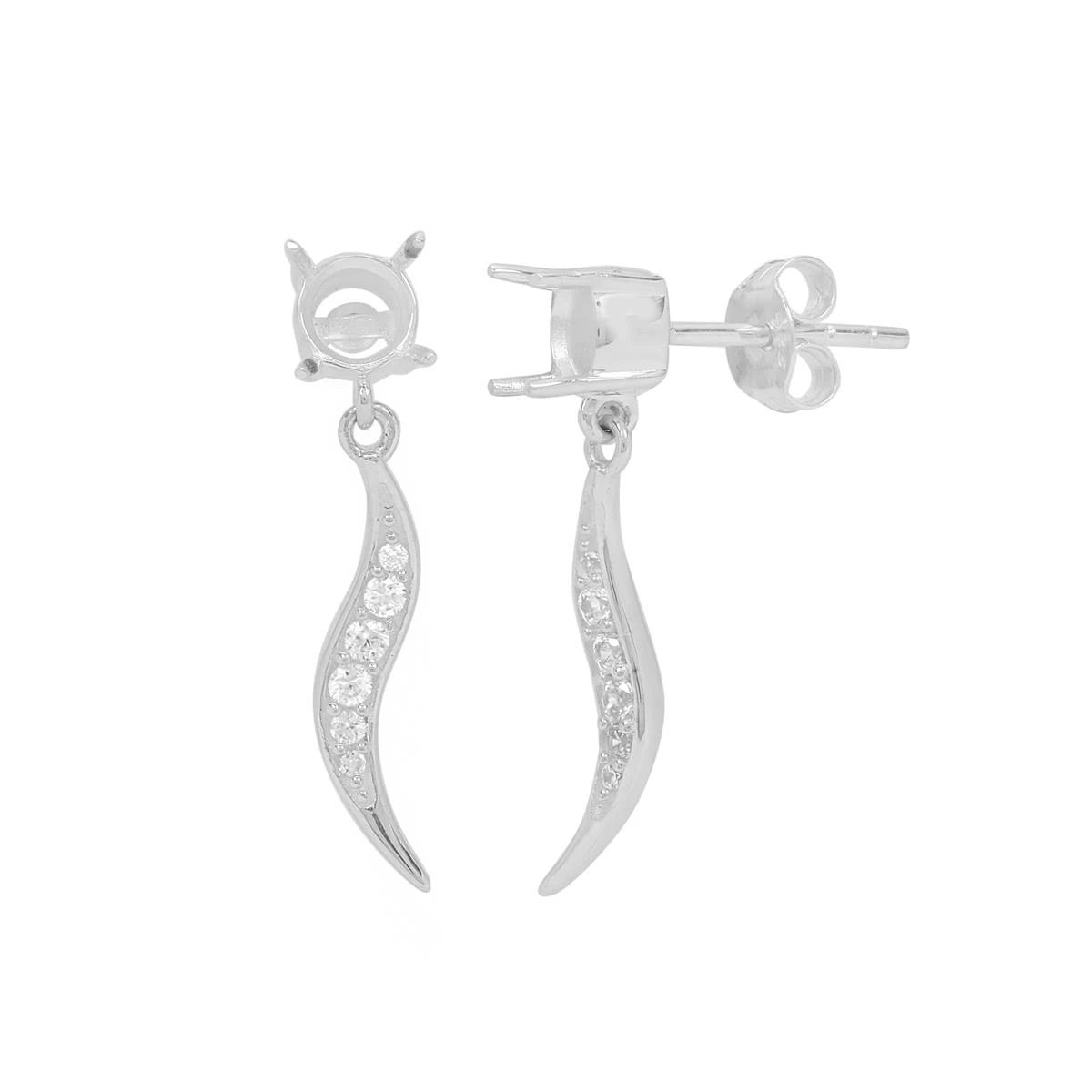 Hayley Kruger Astral Stud Drop Earrings (to Fit 5x5 Gemstone) 2 Hayley Kruger Astral Stud Drop Earrings (to Fit 5x5 Gemstone)