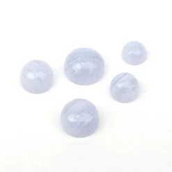 17cts Blue Lace Agate Round Cabochons Approx 7 To 11mm (Set Of 5)