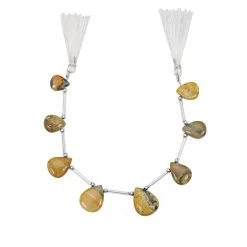 65cts Bumble Bee Jasper Smooth Pear Approx 12x9 To 20x15mm, 19cm Strand With Spacers -Fashion Accessories cigk35 1