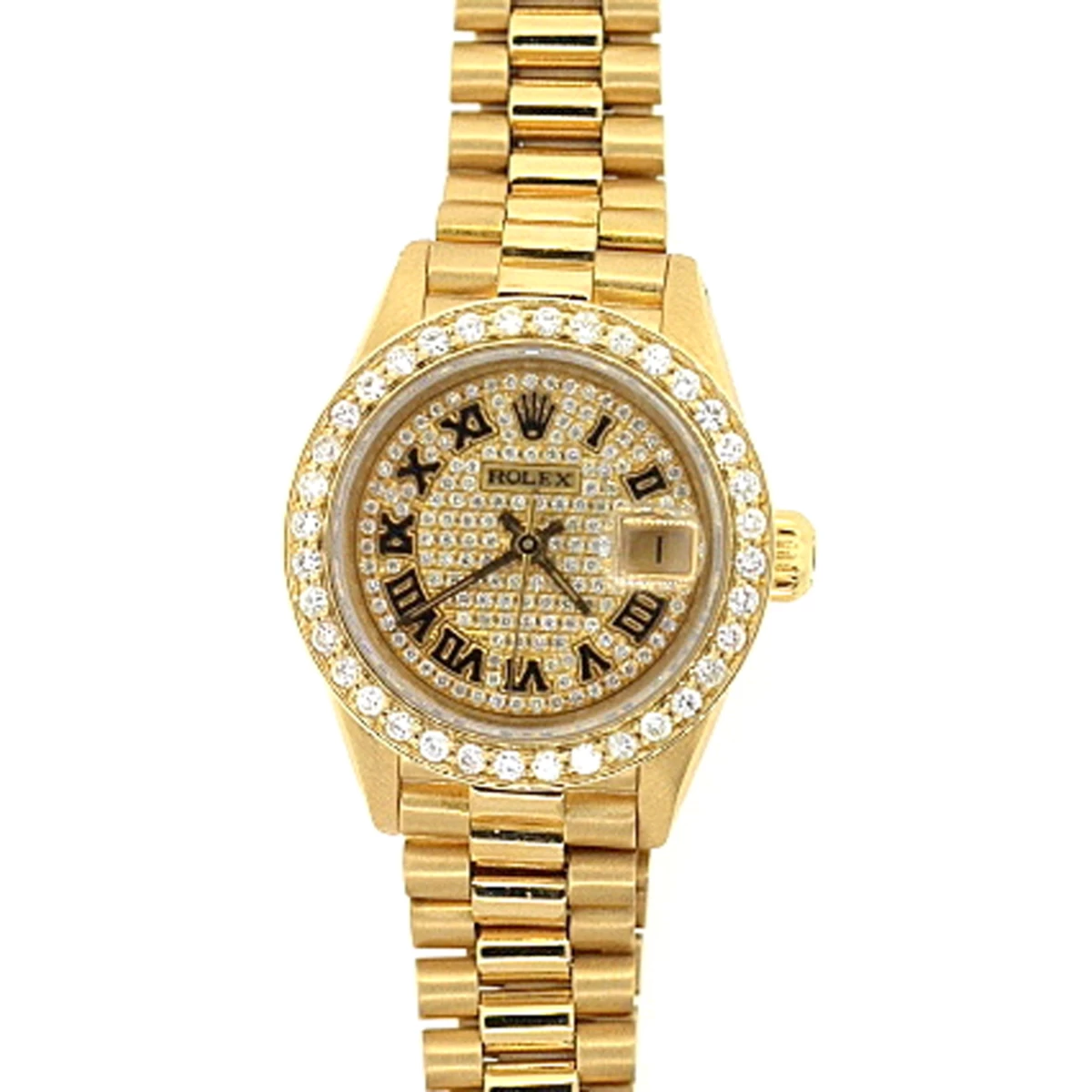 18K Gold Rolex Presidential Datejust Ladies Diamond Watch 2.5ct 3 18K Gold Rolex Presidential Datejust Ladies Diamond Watch 2.5ct