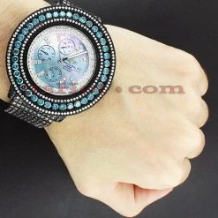 Breitling Super Avenger White Blue Diamond Watch 55.7ct -Fashion Accessories custom breitling super avenger white blue diamond watch 557ct p 45781bod