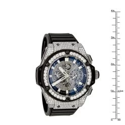 Diamond Hublot King Power Skeleton Dial Titanium Men's Watch 7.75ct -Fashion Accessories custom diamond hublot king power skeleton dial titanium mens watch 775ct ruler