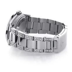 White Black Diamond Rolex Datejust Men's Watch 7ct -Fashion Accessories custom white black diamond rolex datejust mens watch 7ct back