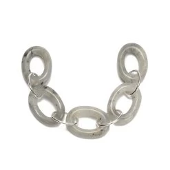 925 Sterling Silver & Labradorite Oval Link Chain, 13cm Length