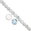 80cts Rainbow Moonstone Plain Round Approx 5 To 6mm, 33cm Strand (6mm Rainbow Moonstone With 6mm Sterling Silver Bezel Cup) -Fashion Accessories cvvz49