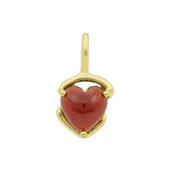 Willow & Tig Collection: Gold Plated 925 Sterling Silver Garnet Heart Charm Approx 8mm (2.99cts Zambian Garnet)
