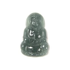 25cts Type A Olmec Blue Jadeite Guanyin Pendant Approx 22x45mm