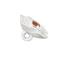 Gemstone Garden By Natalie Patten: 925 Sterling Silver Carnation Bead, Approx 12mm With Red Garnet - January -Fashion Accessories davz39 1