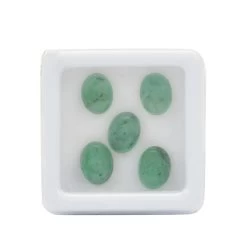 6cts Emerald Oval Cabochon Approx 6x8mm (Set Of 5)