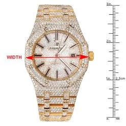Diamond Audemars Piguet Royal Oak 41mm Full Pave Dial Bracelet 18K Gold Watch 9 Diamond Audemars Piguet Royal Oak 41mm Full Pave Dial Bracelet 18K Gold Watch -Fashion Accessories diamond audemars piguet royal oak 41mm full pave dial bracelet rose gold watch ruler
