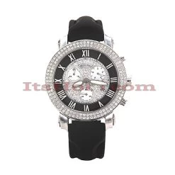 Diamond Benny Co Watch Ice Dial Watch 2.9ct Men's Black