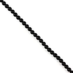 Jet Gemstone Strands Plain Rounds Approx 6mm
