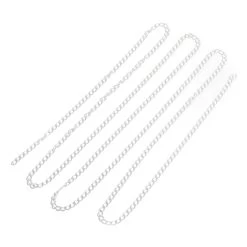 925 Sterling Silver Long Link Chain Approx 1m, 3x4mm