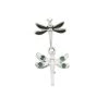 925 Sterling Silver Dragonfly Pinch Bail With Green Enemal And Green Onyx Approx 28x13mm -Fashion Accessories dpvz74