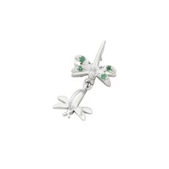 925 Sterling Silver Dragonfly Pinch Bail With Green Enemal And Green Onyx Approx 28x13mm -Fashion Accessories dpvz74 3