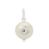 Willow & Tig Collection: 925 Sterling Silver White Topaz Set White Cultured Pearl Approx 10 To12mm -Fashion Accessories dvpk46