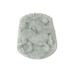 110cts Type A Jadeite Qilin Pendant Approx 38x52mm