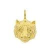 Willow & Tig Collection: Siberian Tiger Gold Plated 925 Sterling Silver Charm Approx 18x17mm With Orange Sapphire -Fashion Accessories ejpk21