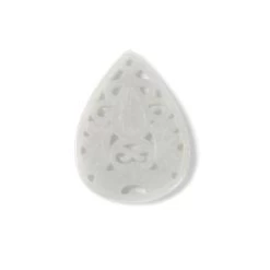 Type A 18cts White Jadeite Carved Hollow Drop Approx. 20x30mm, 1pc